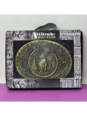 Montana Silversmiths Attitude‎ Buckle Deer Design Oval Fits 1.5-Inch Belt NIB